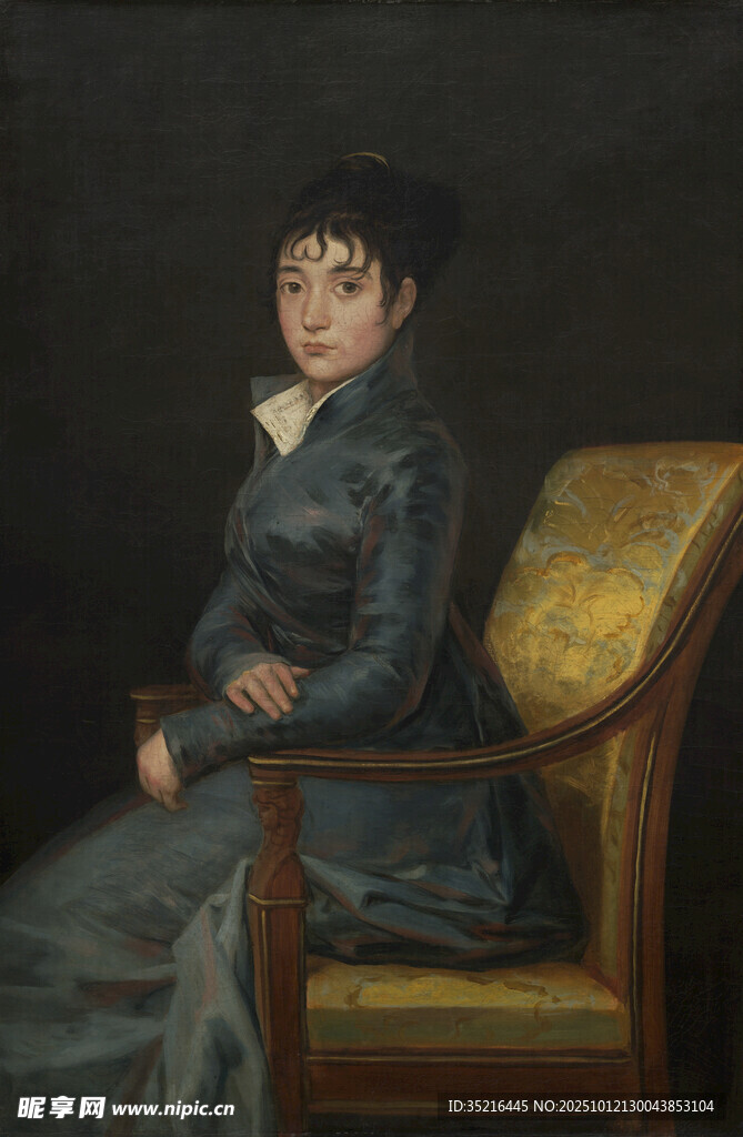 坐于椅上的女士肖像