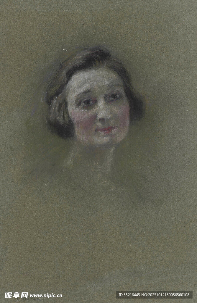 复古风格女性肖像画