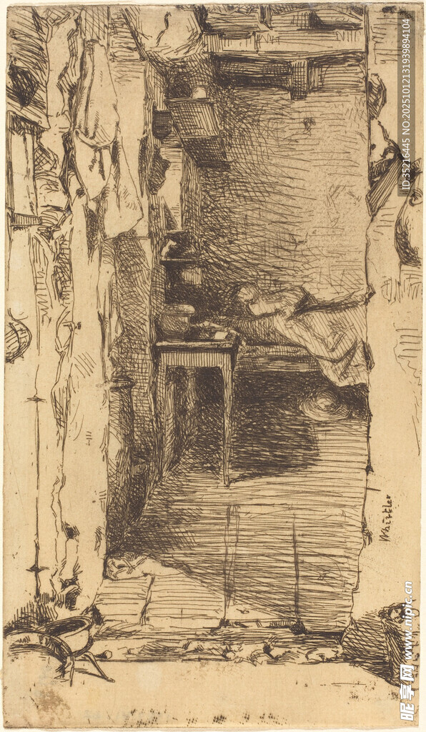 复古风格洞穴场景插画