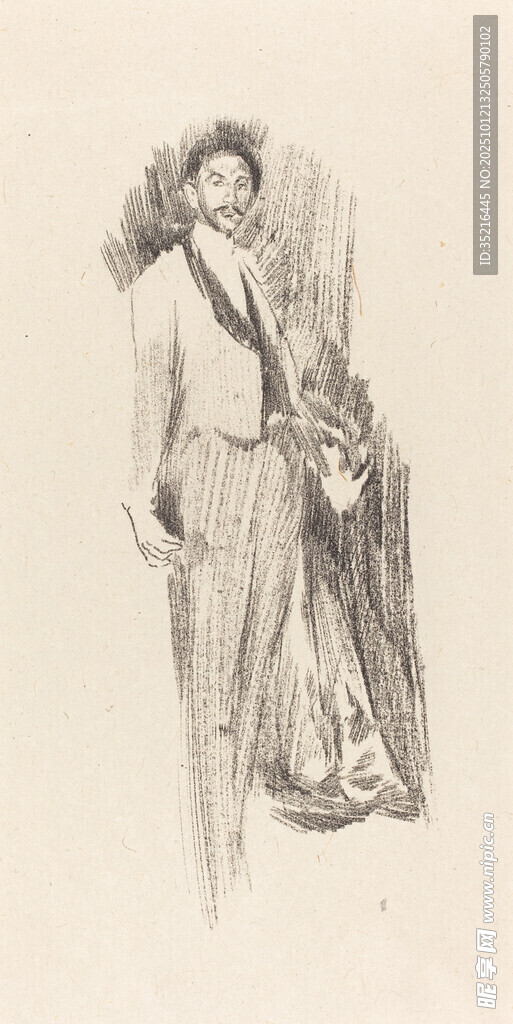 复古风格人物素描画像