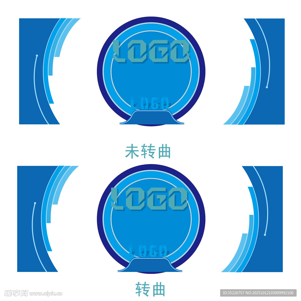 蓝色圆形LOGO设计样式