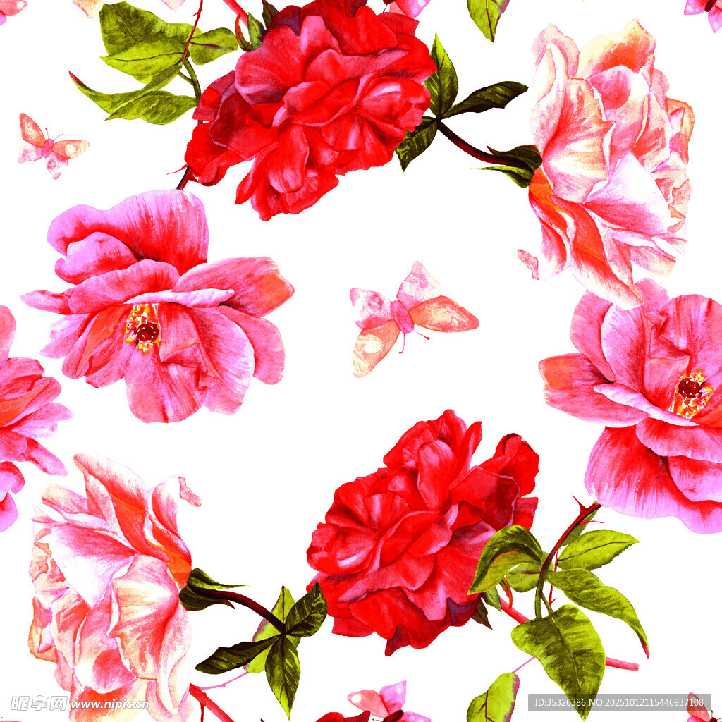 花卉蝴蝶图案
