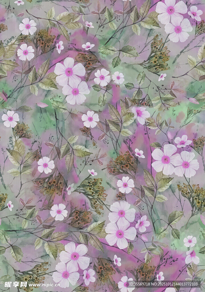 粉色小花植物特写