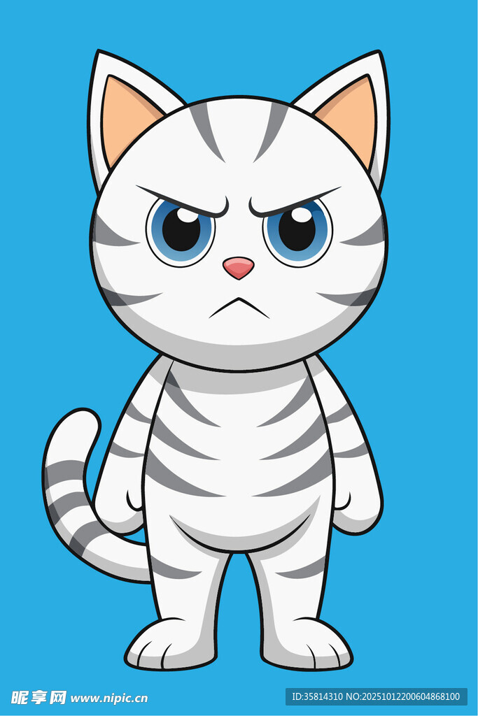 生气的条纹猫咪