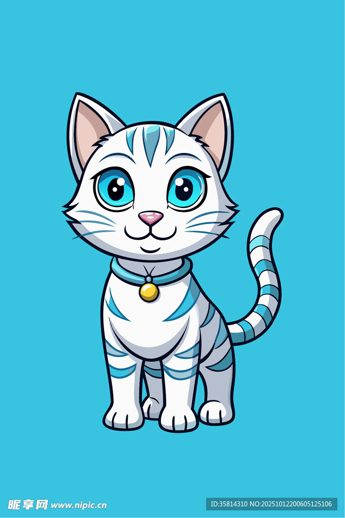 可爱蓝眼条纹小猫