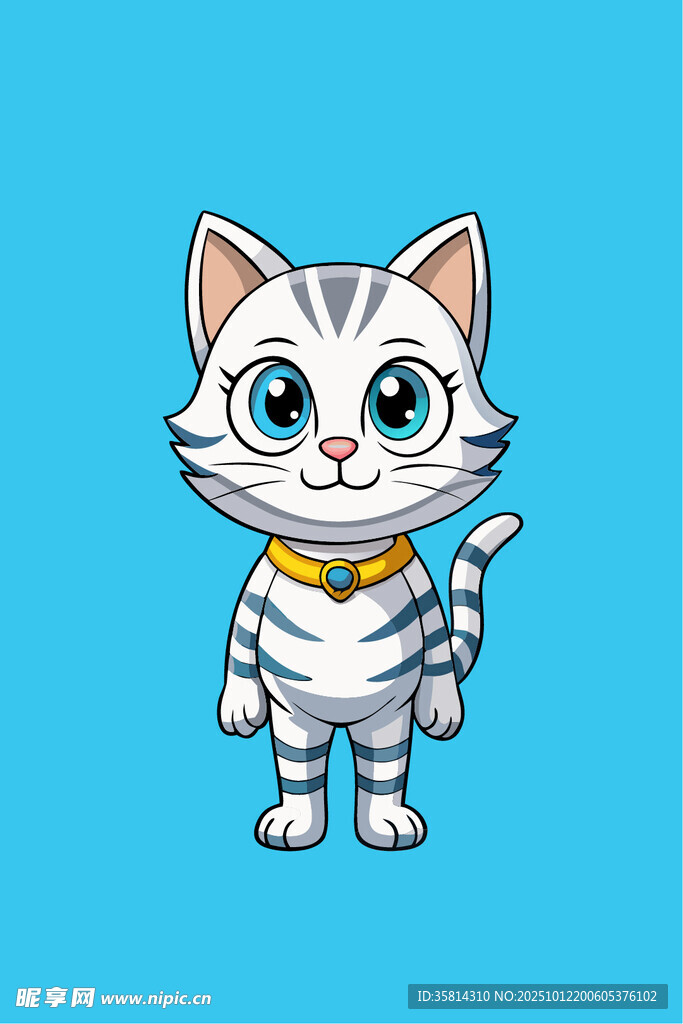 可爱条纹小猫卡通形象