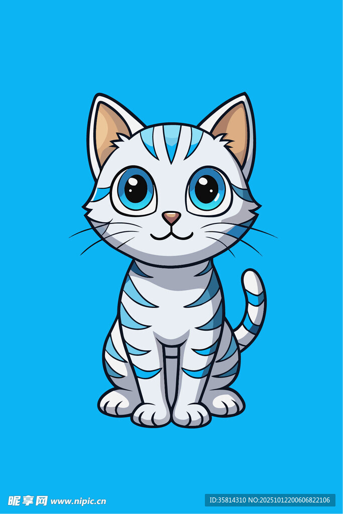 可爱条纹小猫坐立