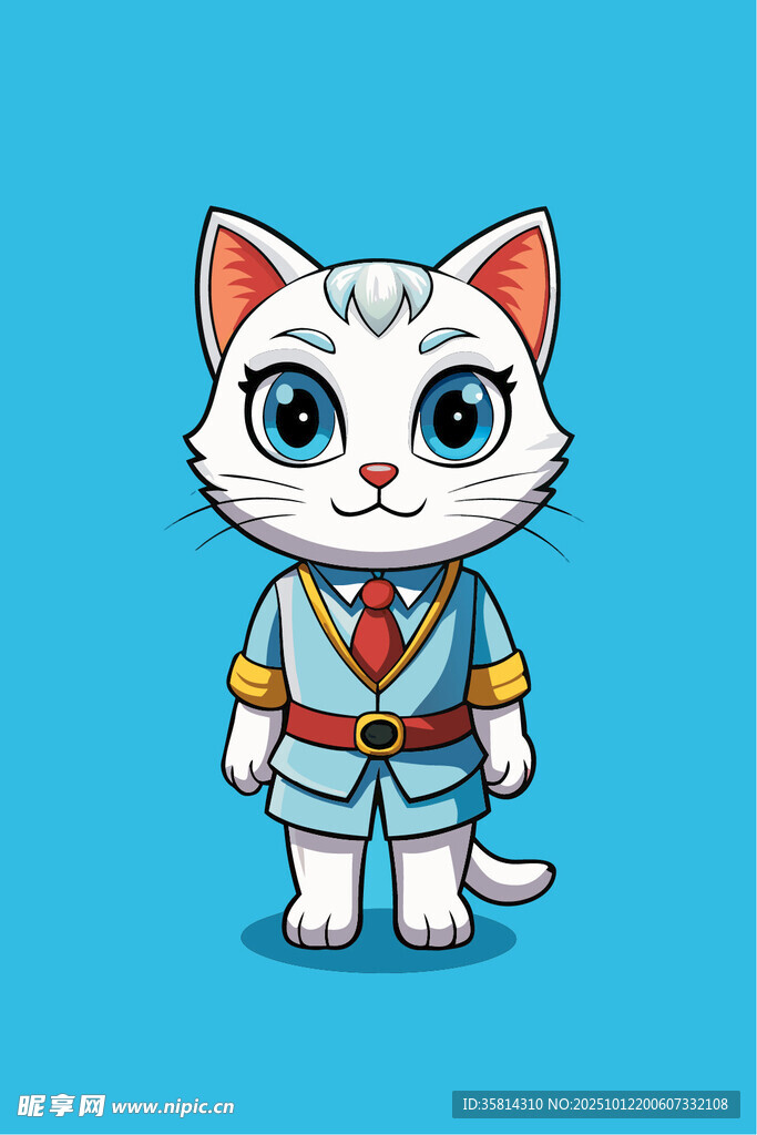 穿制服的可爱猫咪