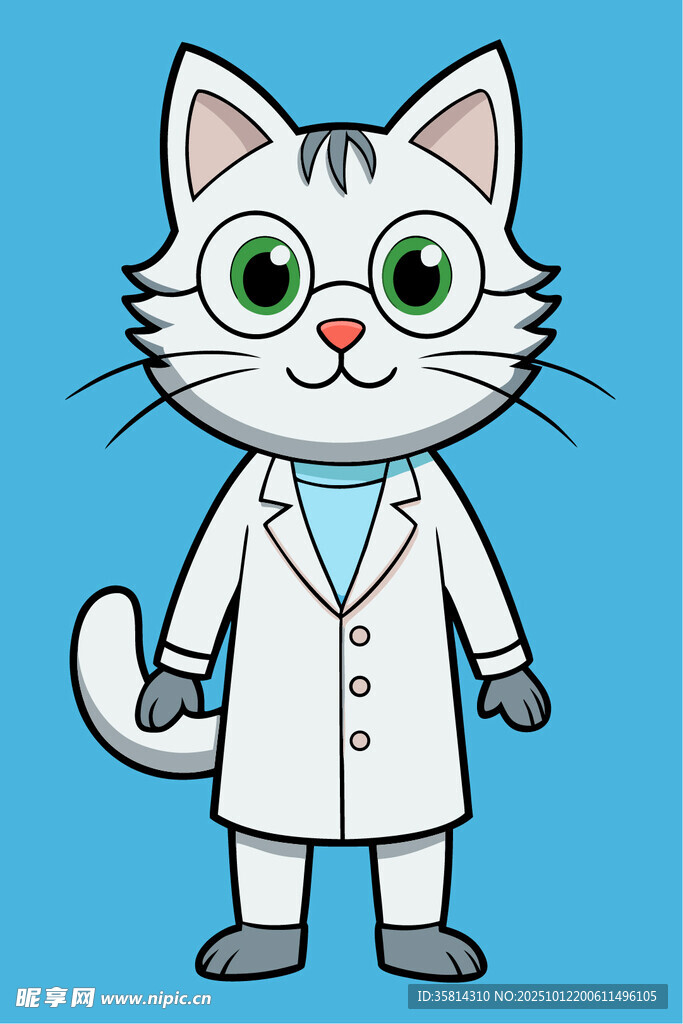 穿白大褂的可爱猫咪