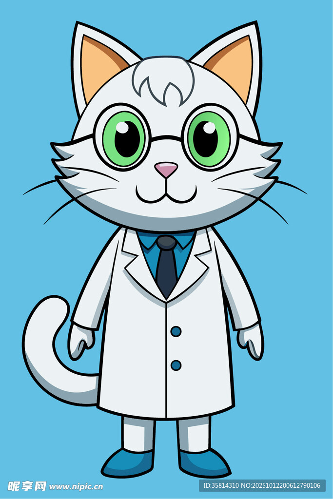 穿白大褂的可爱猫咪