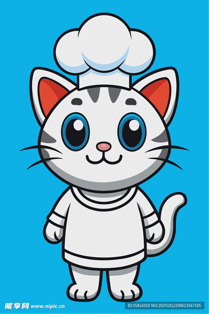 可爱猫咪厨师形象