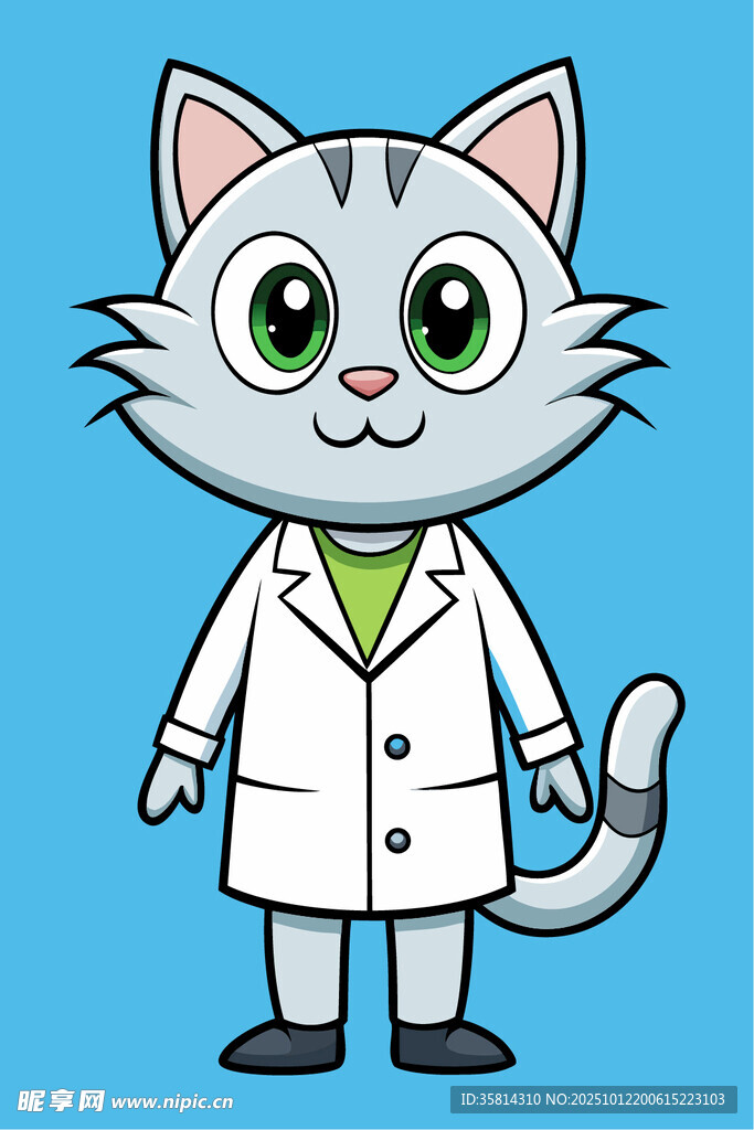 穿白大褂的可爱猫咪