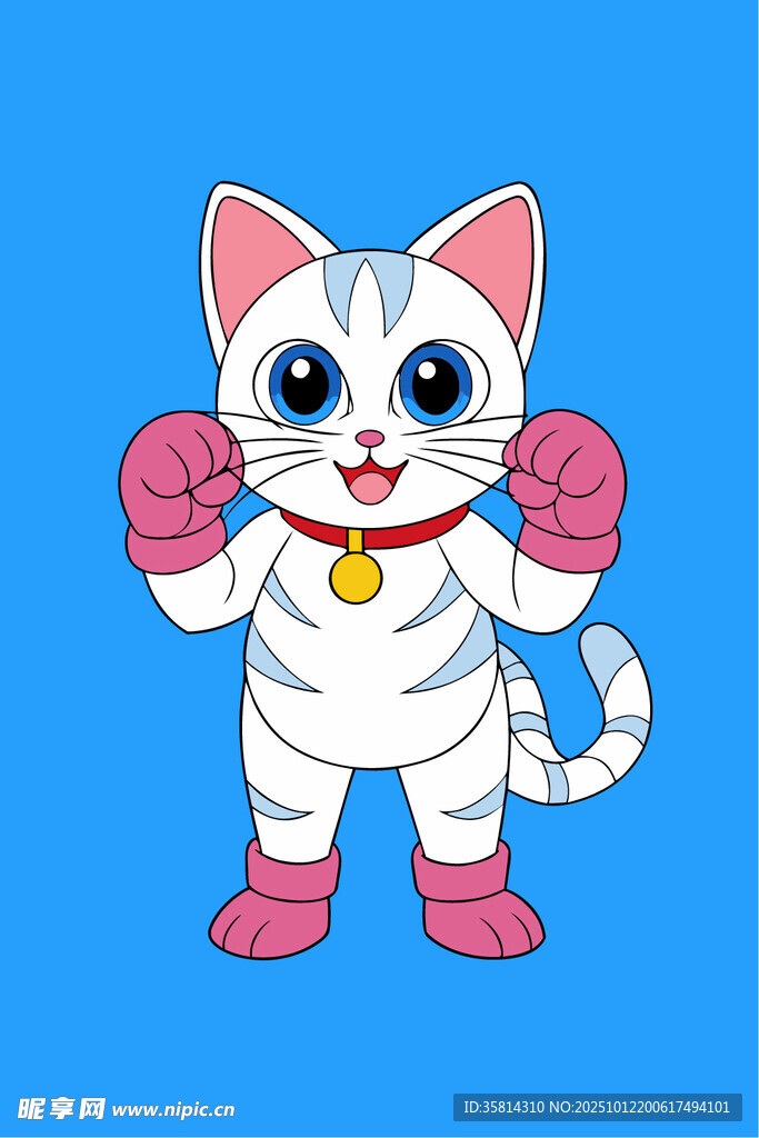 拳击小猫卡通形象