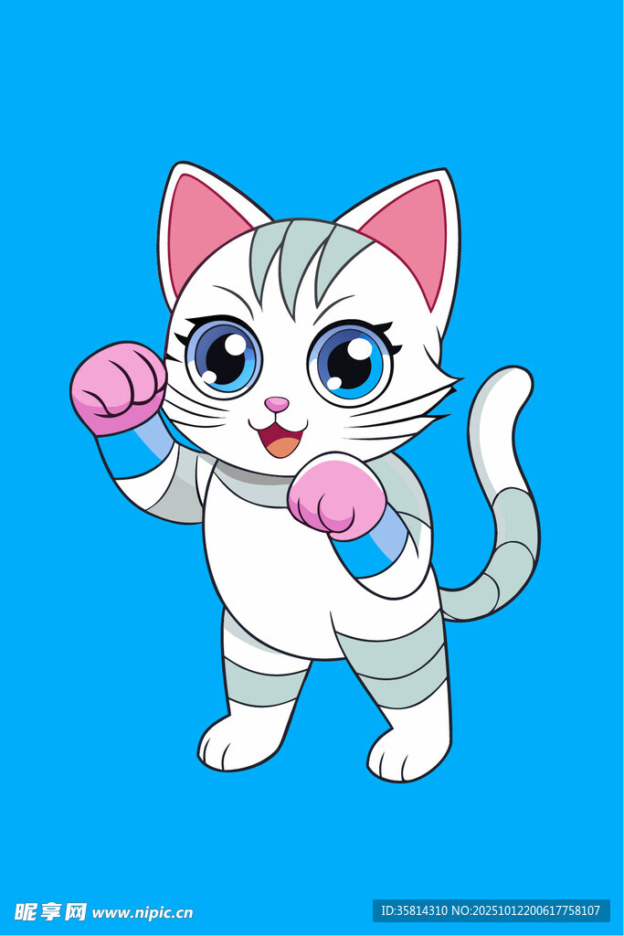 可爱拳击小猫