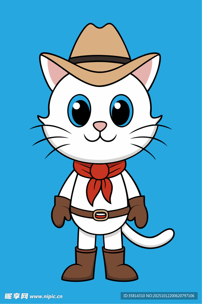 牛仔装扮的可爱猫咪
