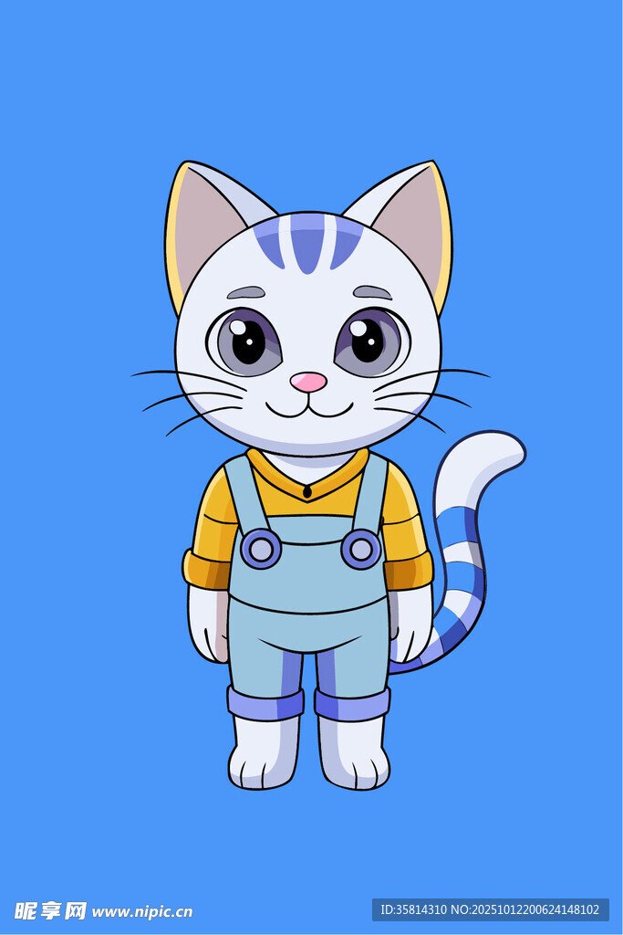 穿背带裤的可爱猫咪