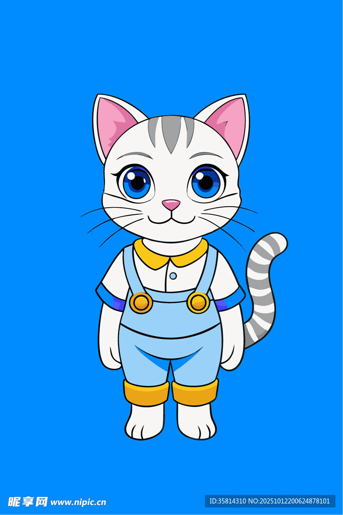 穿背带裤的可爱猫咪