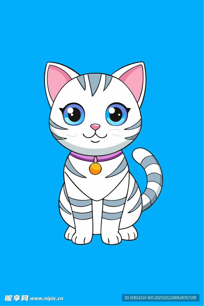 可爱条纹小猫卡通形象