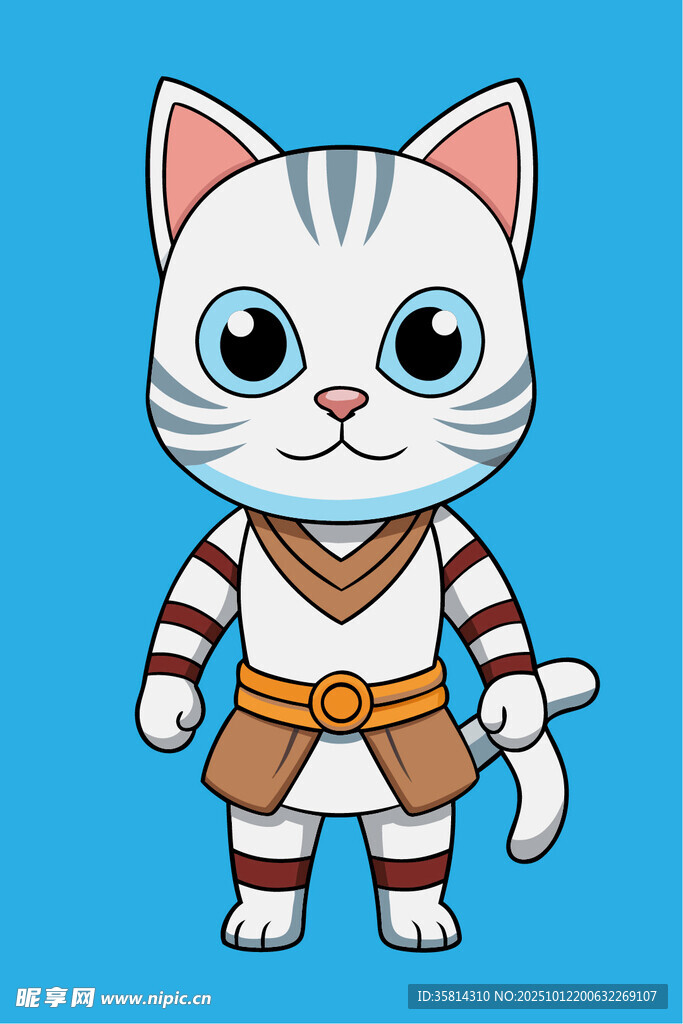 卡通小猫武士形象