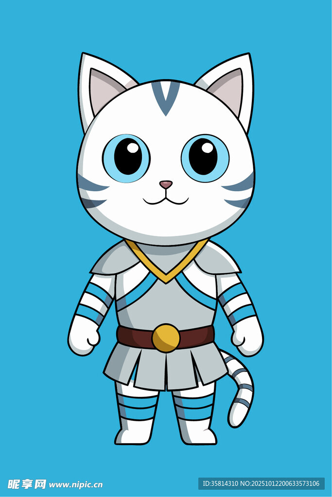 卡通小猫武士形象设计