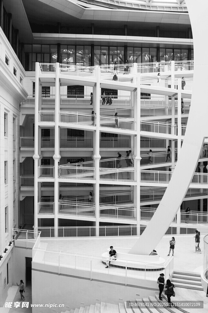 现代风格图书馆建筑景观