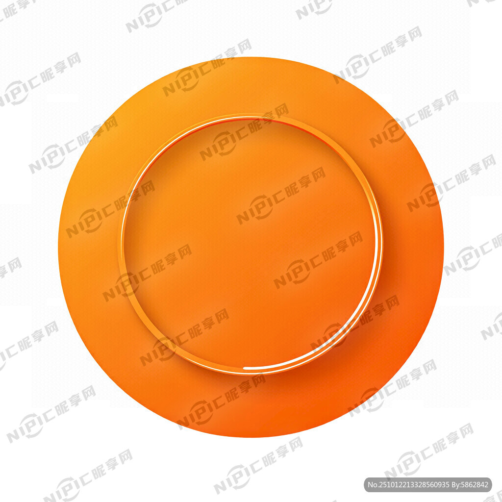请生成一个抖音头像的圆形橙色纯