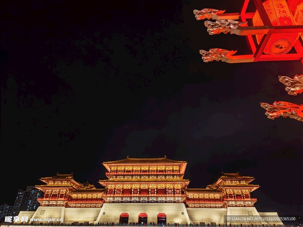 夜幕下的应天门