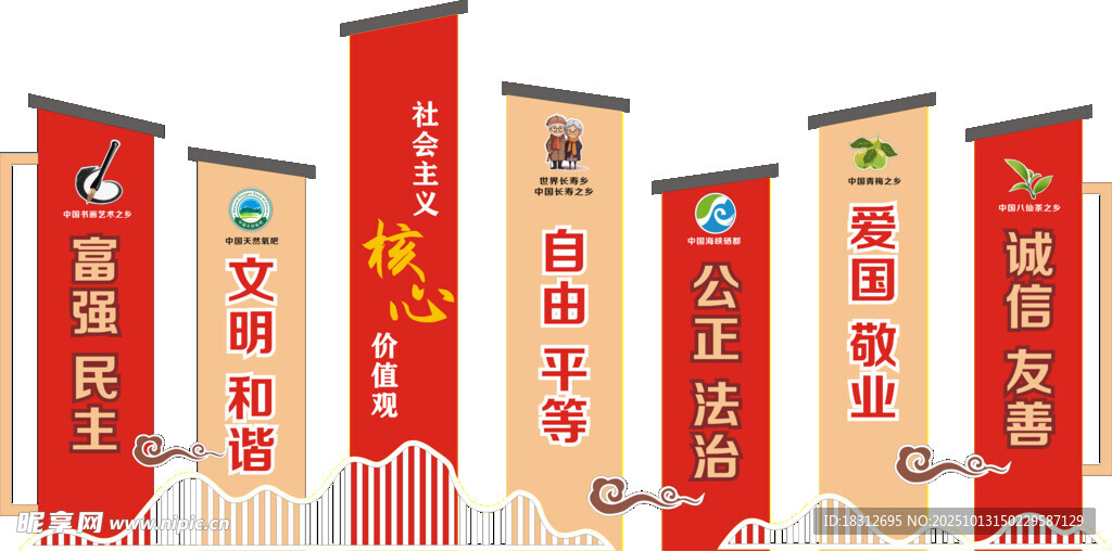 核心价值观 景观牌