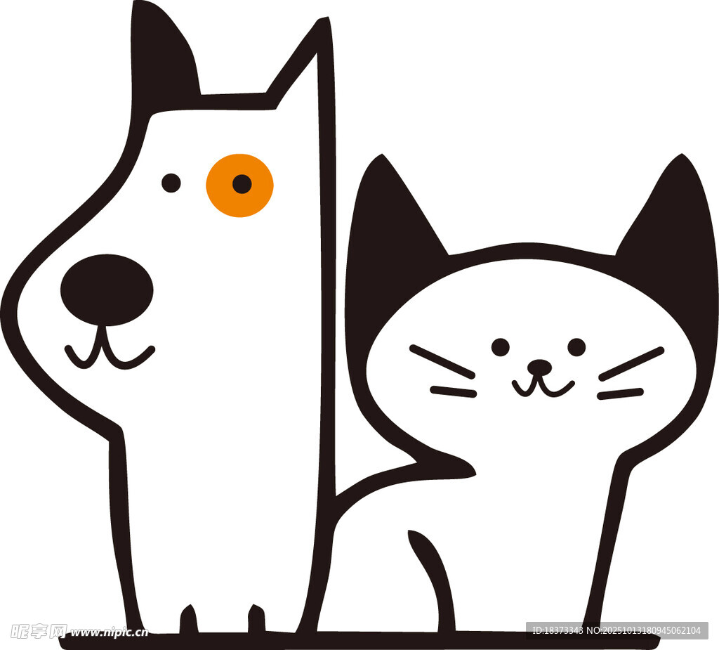可爱猫狗卡通形象