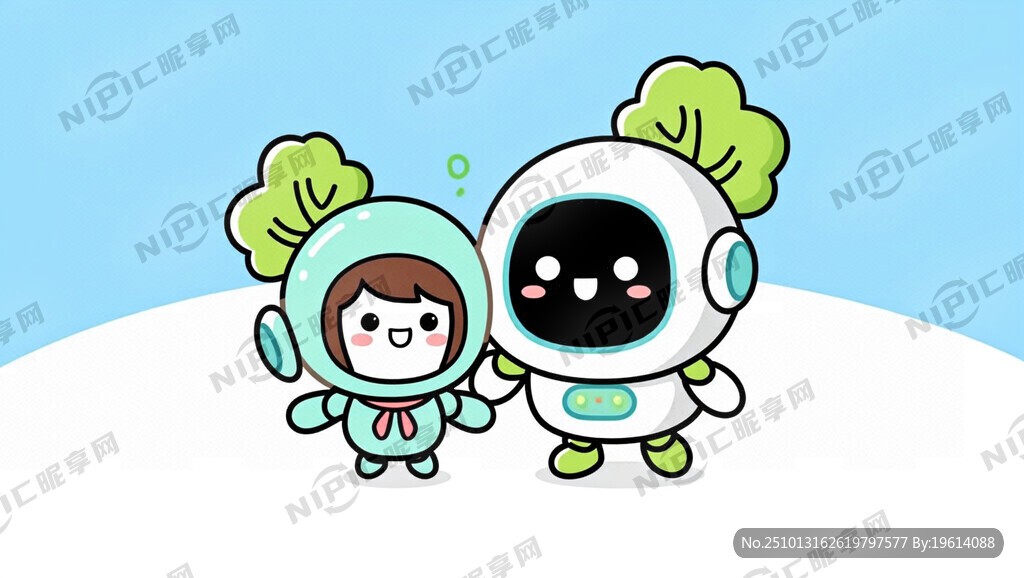 小学吉祥物 具有未来科技感的 
