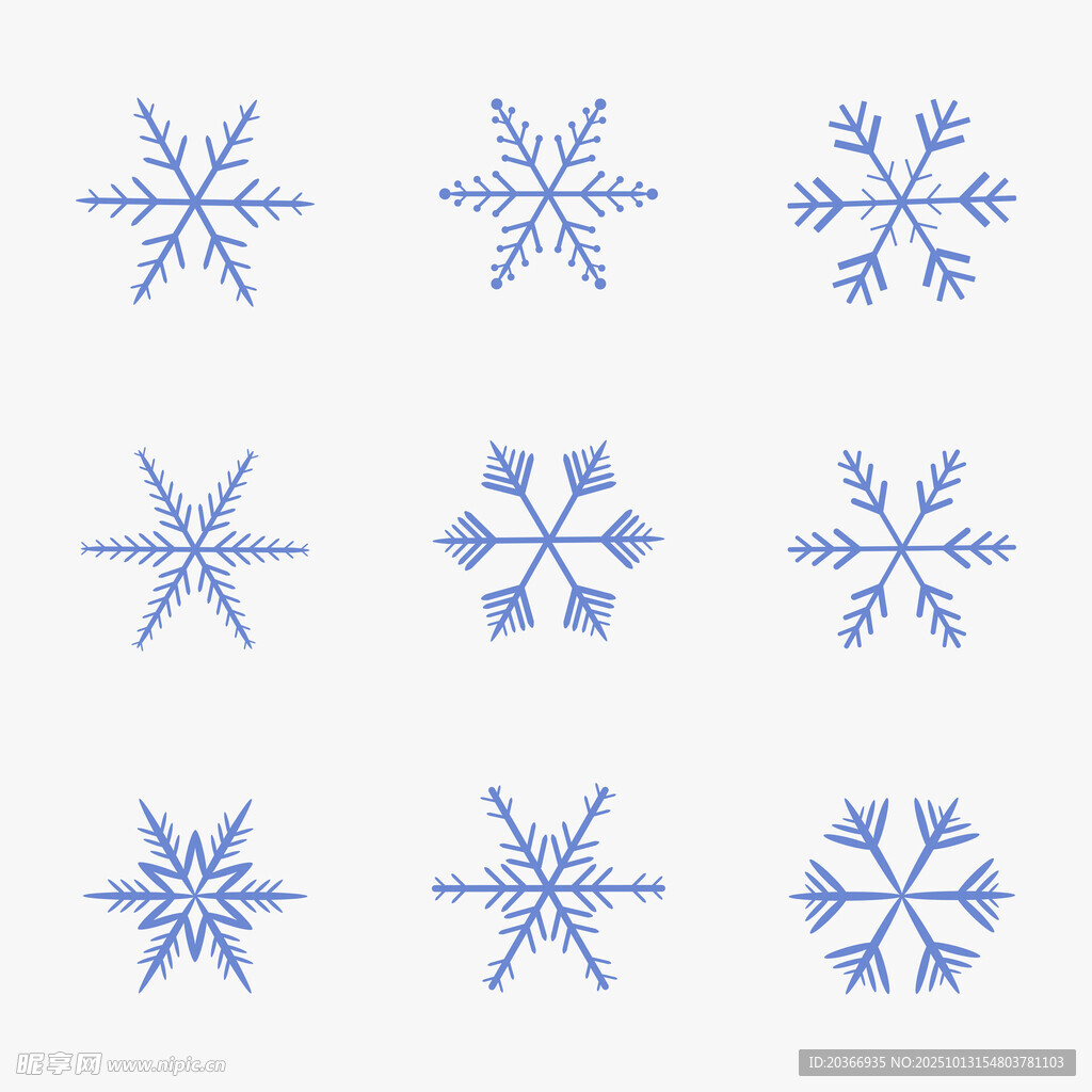 蓝色雪花图案 