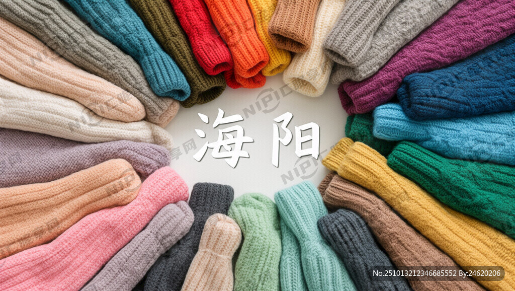 各种颜色的羊毛衫 图中间特出