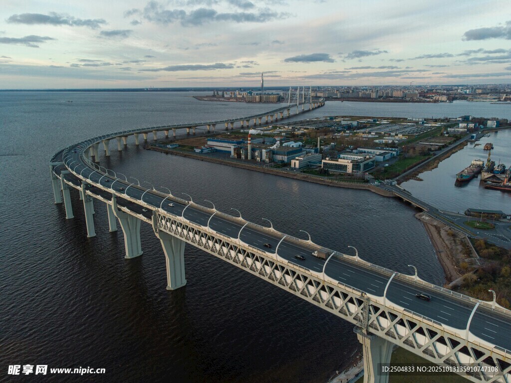跨海大桥风景俯瞰图