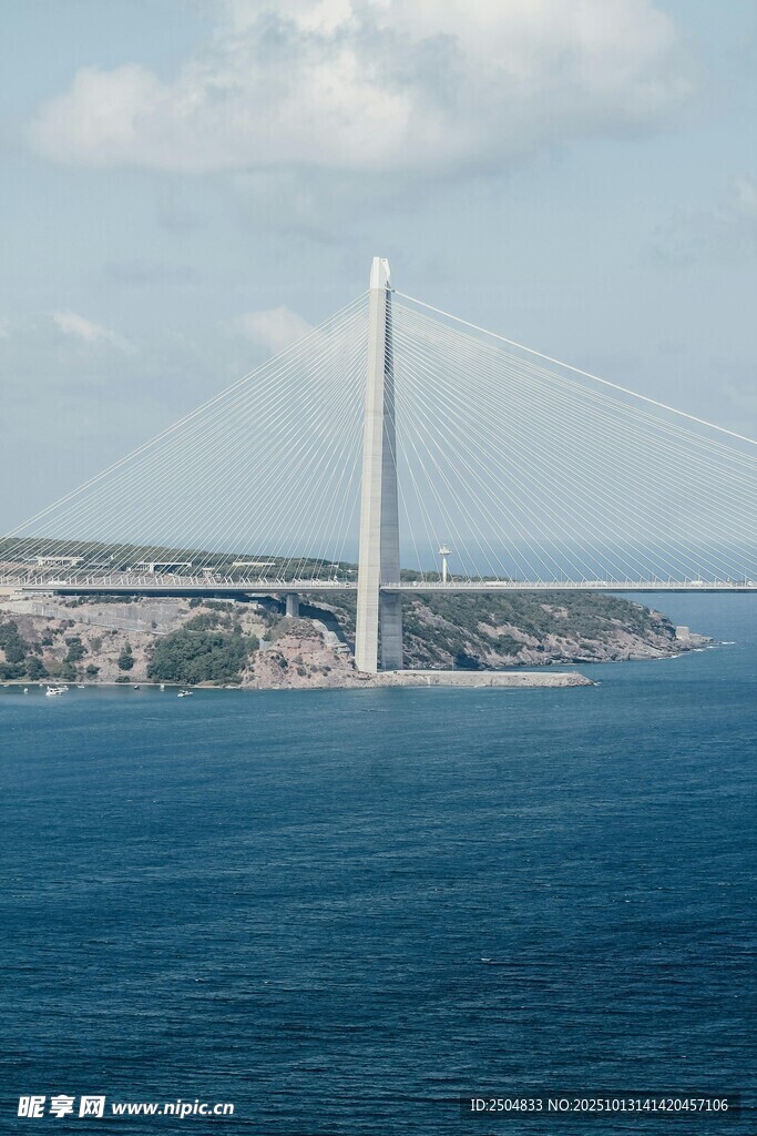 跨海大桥横跨广阔海面