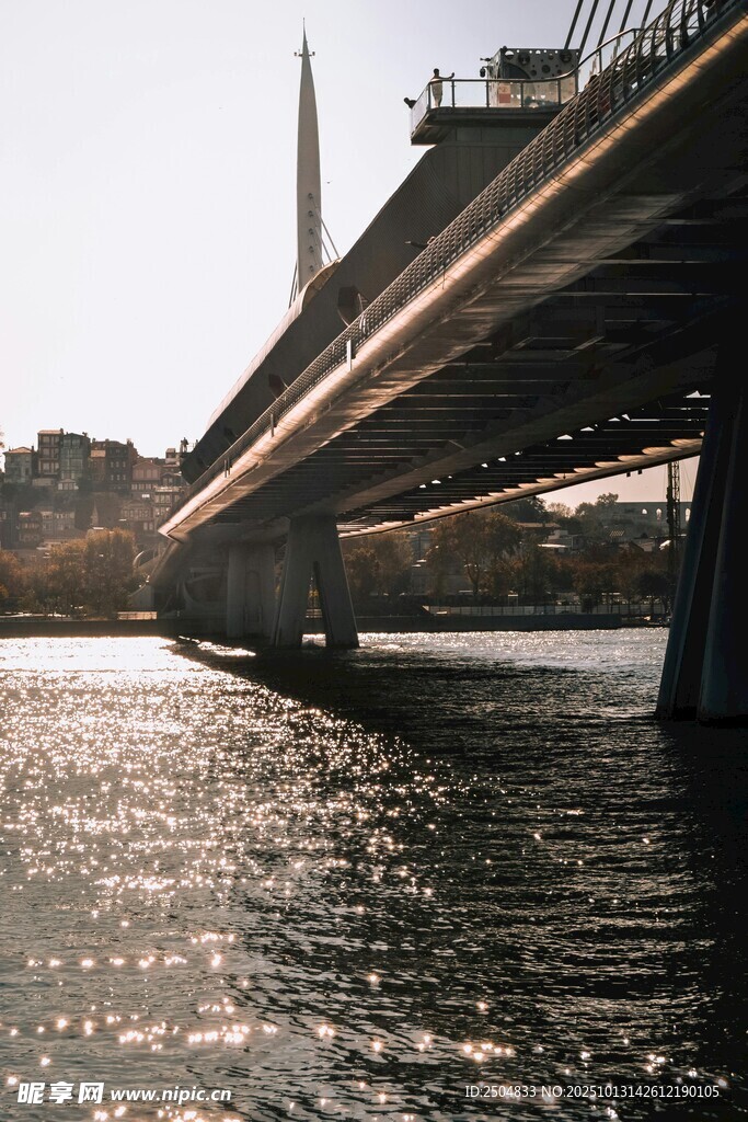 河畔桥梁美景