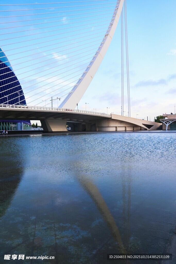 现代桥梁与建筑的美丽景观