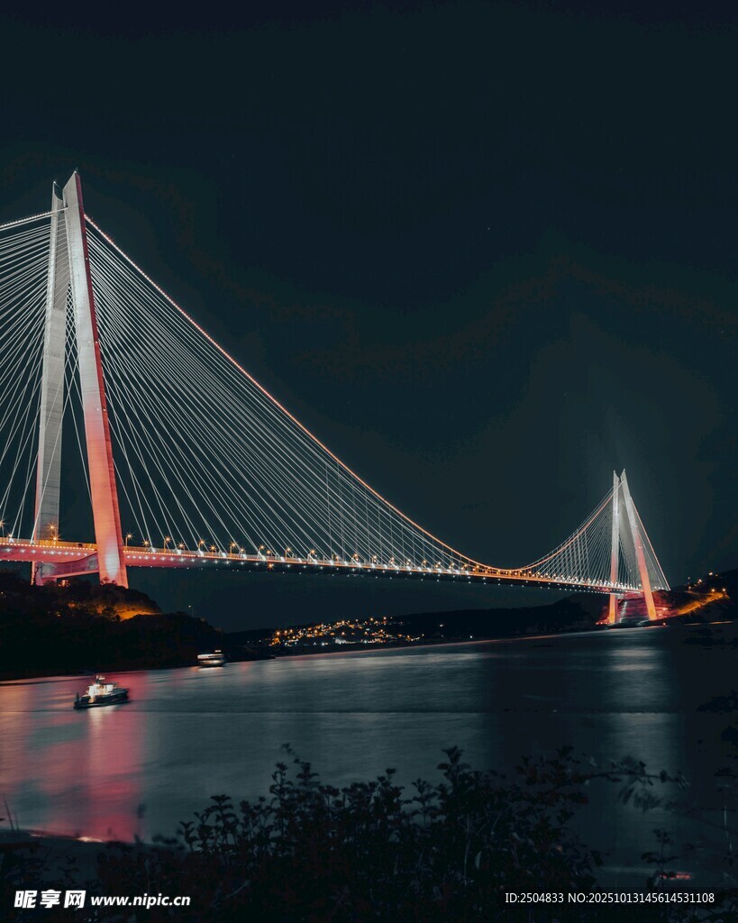 夜晚跨海大桥绚丽夜景