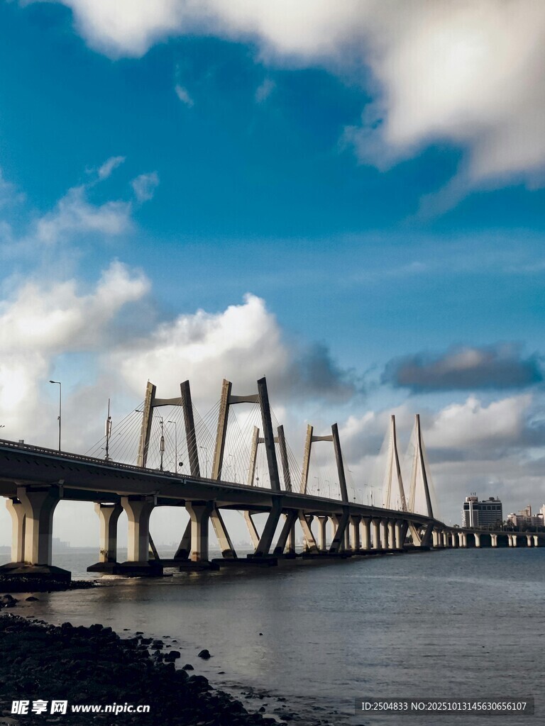海上大桥横跨天际