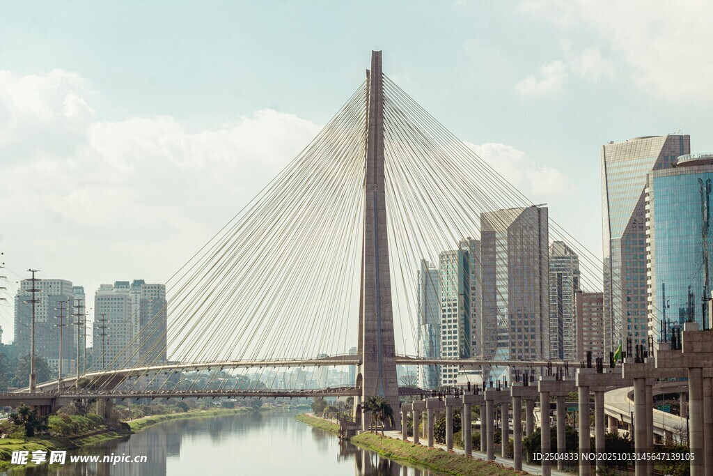 城市桥梁与现代建筑景观