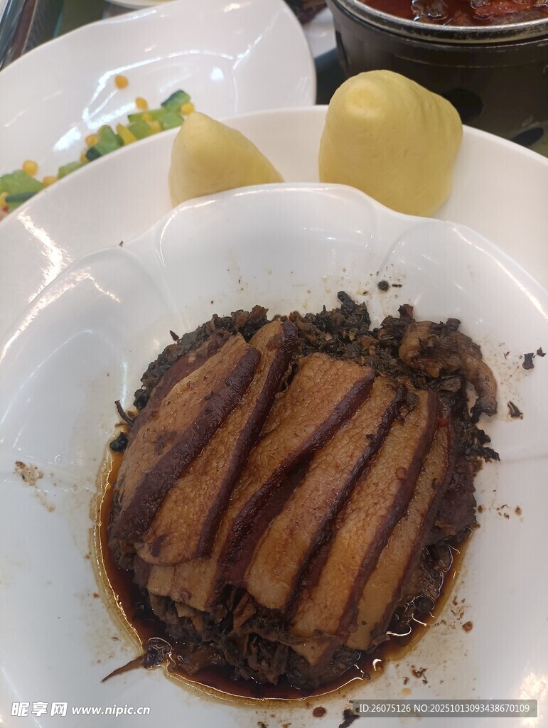 梅菜扣肉美食特写