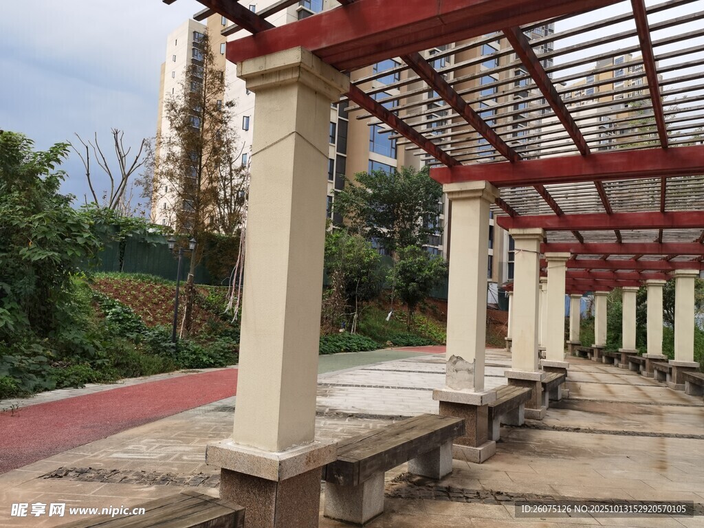 户外长廊座椅景观