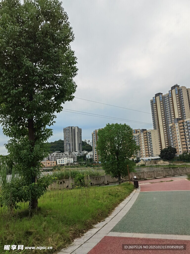 城市公园中的休闲步道