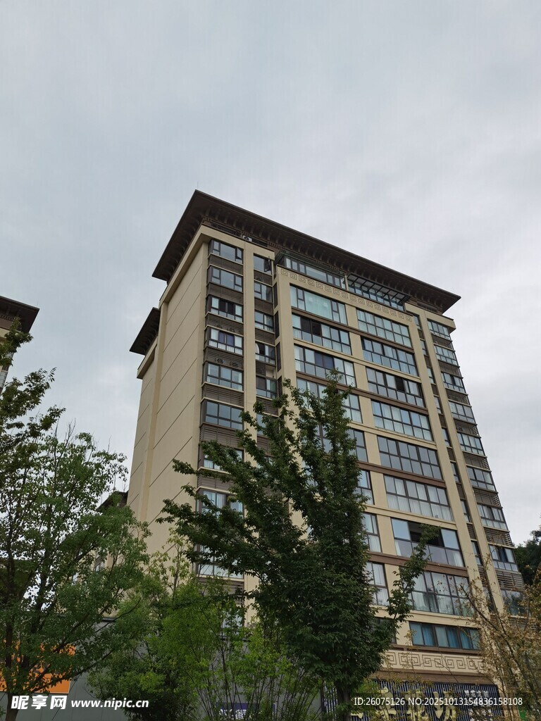 高层住宅楼外观景观