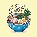 拉面插画