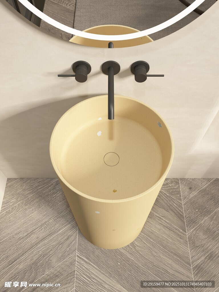 洗手盆下接水桶场景