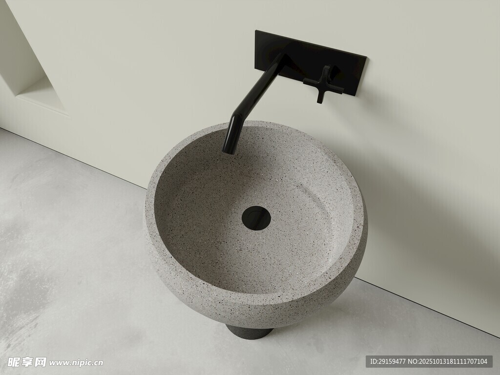 简约风圆形洗手盆设计