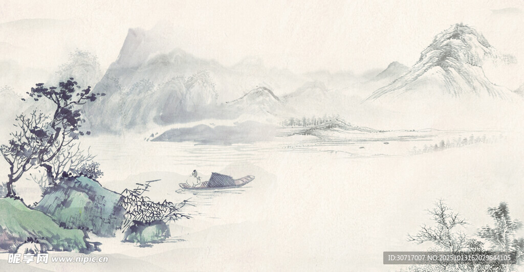 水墨山水风景图