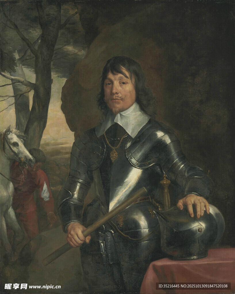 身着盔甲的男士肖像