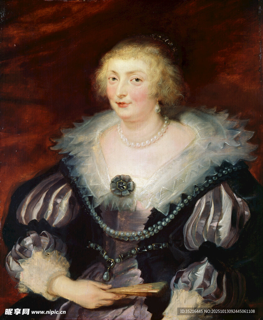 古典华丽服饰的女士肖像