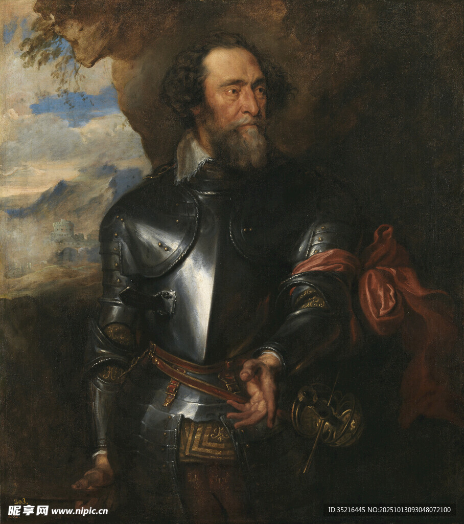 身着盔甲的男子肖像